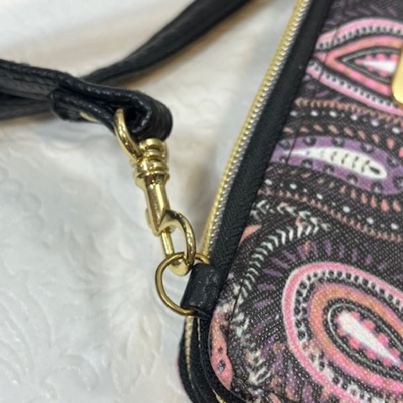Buxton Pretty Paisley Ultimate Zip Around Organizer Crossbody Shoulder Bag - Picture 6 of 13